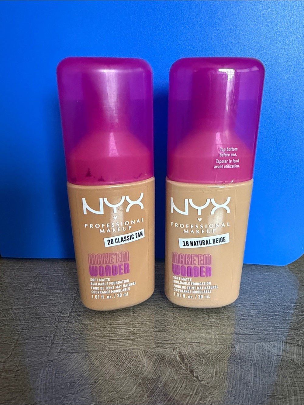 NYX Make 'Em Wonder Foundation — Classic Tan & Natural Beige